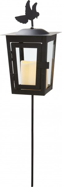LED-Laterne "Serene", schwarz, 1 LED-Kerze