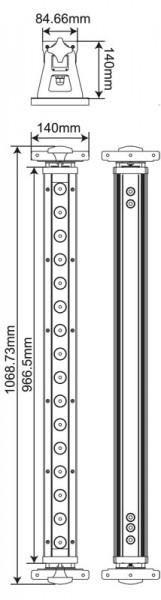 Boden- / Wand- / Deckenleuchte, LED Street Bar II, 110-240V AC/50-60Hz, Leistung / Leistungsaufnahme