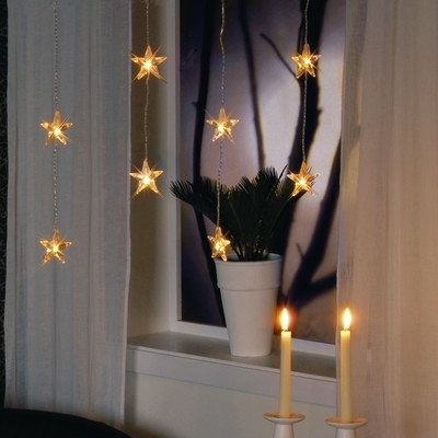 Micro-Lichtervorhang mit Sternen,  20-teilig, ca. 180 x 40 cm,  Farbe: klar