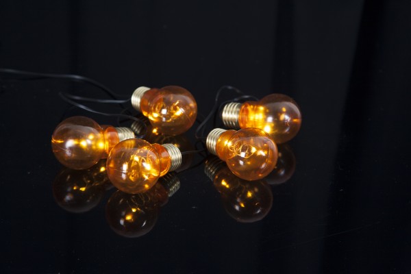 LED-Lichterkette "Glow Battery", 5 teilig, orange