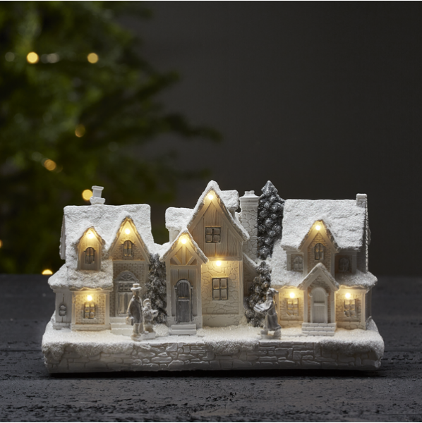 LED-Weihnachtszene "Winterville", weiss
