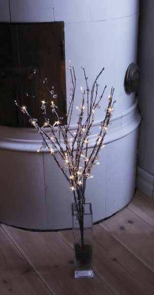 Leuchtzweige "Pearl Branch", 50flammig Material: Kunststoff, Farbe: braun, mit Trafo ca. 60 x 5-25 cm