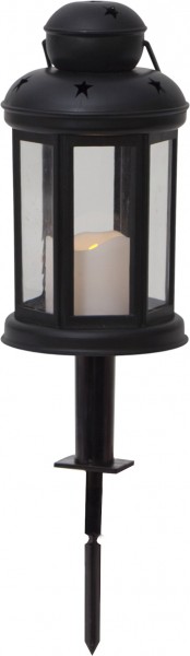 LED-Kunststoff-Laterne"Serene",schwarz, 1LED-Kerze