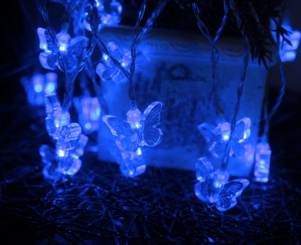 LED-Lichterkette "Deco-Light Butterfly",15 teilig