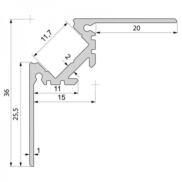 Trockenbau Eck-Profil Ecke außen AV-02-10 für 10 - 11,3 mm LED Stripes, Weiß, 2500 mm