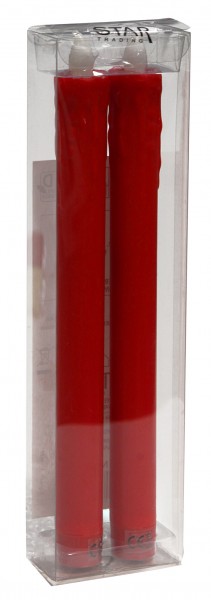 LED-Wachskerzen lang, 2er Set  Farbe: rot,  LED : warm weiss  Höhe ca. 23 cm, batteriebetrieben