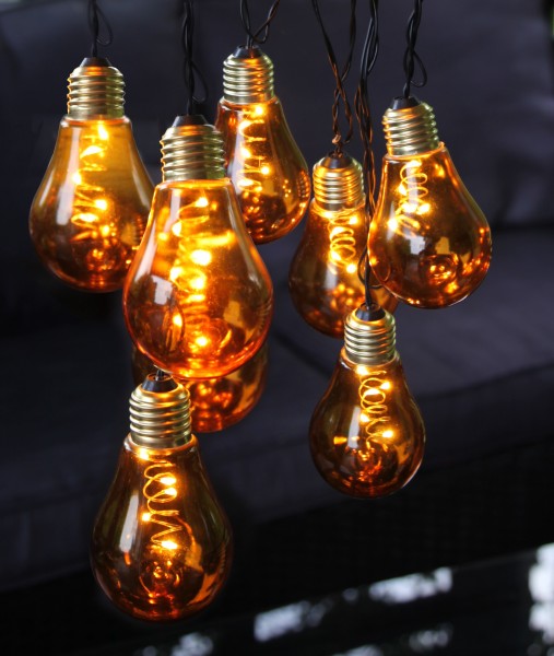 LED-Lichterkette "Glow", 10teilig, orange