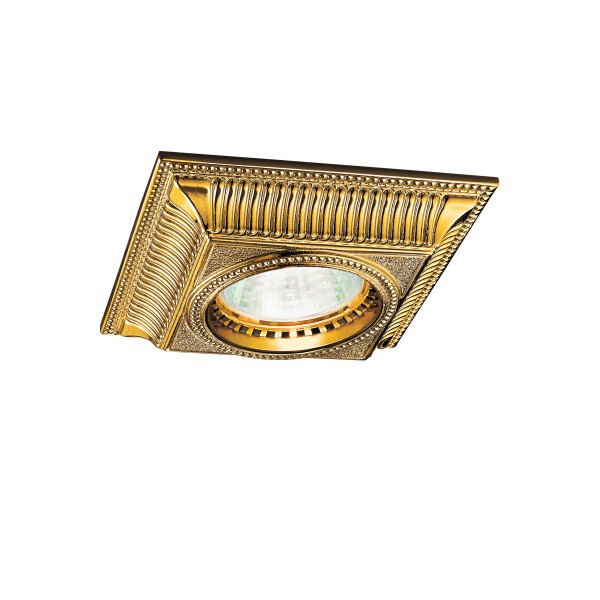 Spot MILORD, Französisch Gold Französisch Gold, Länge 10cm, Breite 10cm, Höhe 5cm, 1-flammig, GU10