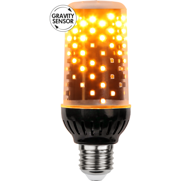 DecoLED "FlameLamp", E27,1800 K,schwarz, amber LED,