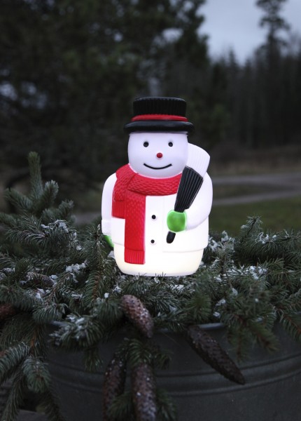 LED-Steckfigur "Snowman on Stick", 28 x 18cm, bunt