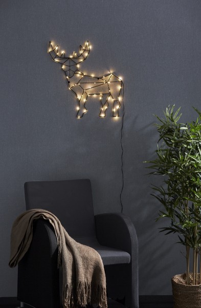 LED-Design-Rentier "Cupid", schwarz, zum Aufhängen