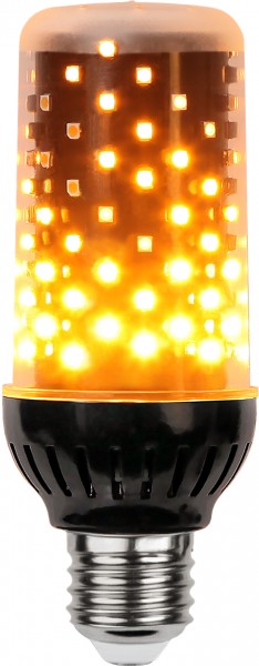 Fire LED Leuchte , E27, 1800 K, 99 SMDs, schwarz