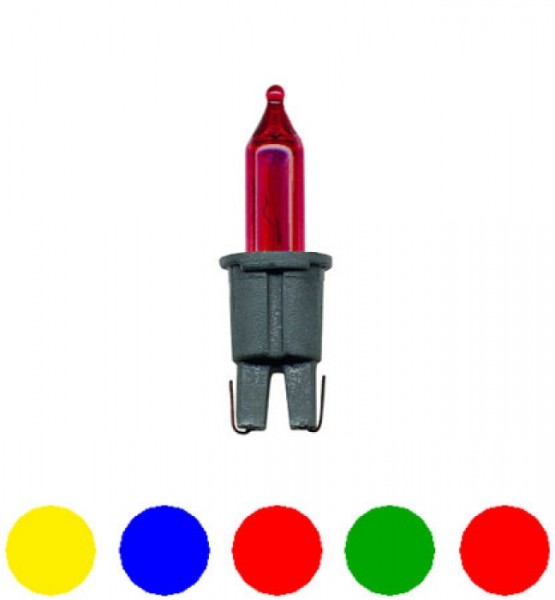 Ersatzglühbirnchen für Mini-Lichterketten Farben: rot, pink, gelb, blau, grün 5 Stück auf Karte, 12V