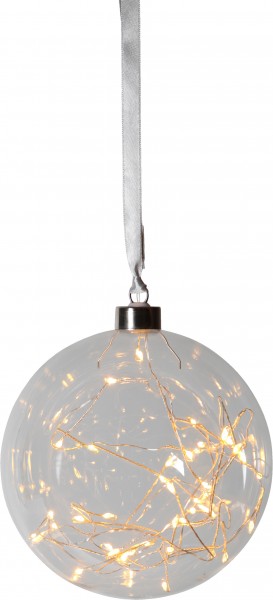 "Glow" Glaskugel mit 40 warmwhite LED, ca. 15 cm Ø