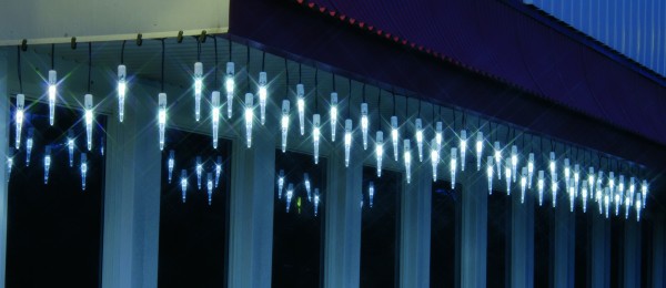System LED "Icicle-Extra", 25-teilig 50 Birnchen: cool light ca. 4 m x 0,4 m , outdoor