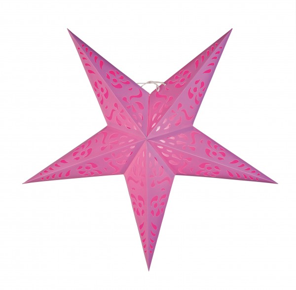 Papierstern "Fine", 5zackig Farbe pink,  ca. 60 cm  Ø, ohne Kabel