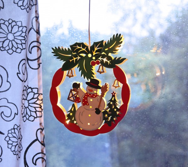 Best Season LED-Fensterdekoration "Santa Mistletoe", Material : Holz, ca. 28 x 22 cm