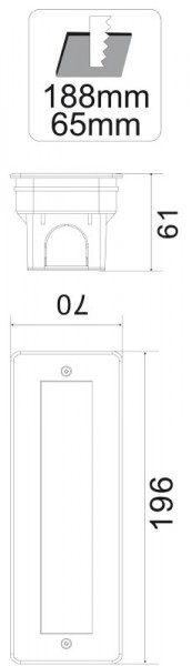 Wandeinbauleuchte, Wall Bar II, spannungskonstant, symmetrisch, 220-240V AC/50-60Hz, Leistung / Leis