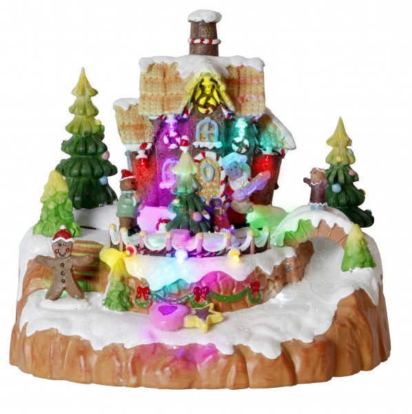 LED-Weihnachtszene "Gingerbread House"