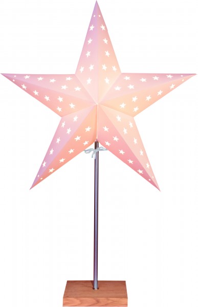 Standleuchte "Star" Material: Metall/Holz/Papier Farbe: beige/eiche , ca. 67 cm x 43 cm