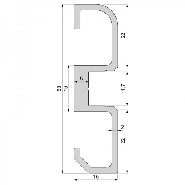 Sockel-Profil AM-02-10 für 10 - 11,3 mm LED Stripes, Silber-matt, eloxiert, 3000 mm
