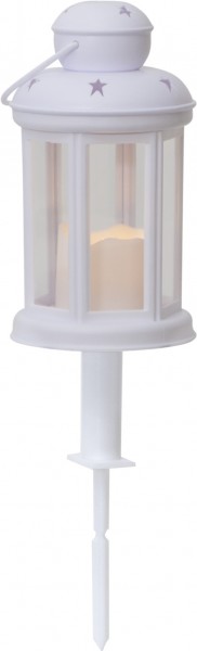 LED-Kunststoff-Laterne "Serene", weiss, 1LED-Kerze