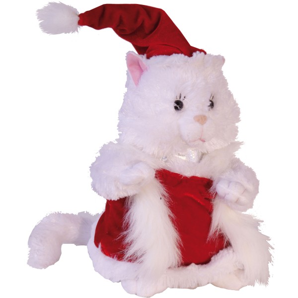 Plüschfigur "Kitty mit Weihnachtsmannkostüm",ca.27