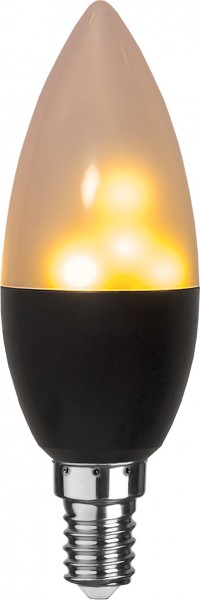 DecoLED "FlameLamp", E14,1800 K,schwarz, amber LED,