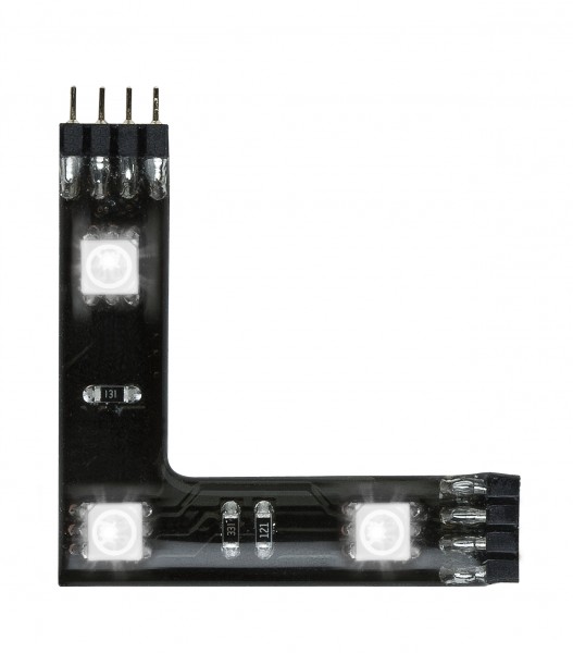 Your LED 90°-Connector 3x0,72W Set RGB 12V DC Schwarz Kunststoff