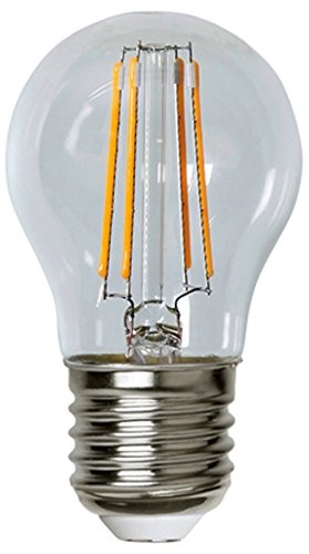 Filament LED, E27, A++ Kugelform,  ca.2700 K, 80 Ra, 350 Lm,  ca. 4,5 x 7,8 cm, 230 V / 3 W  (entspr.32 W), 1 Stück