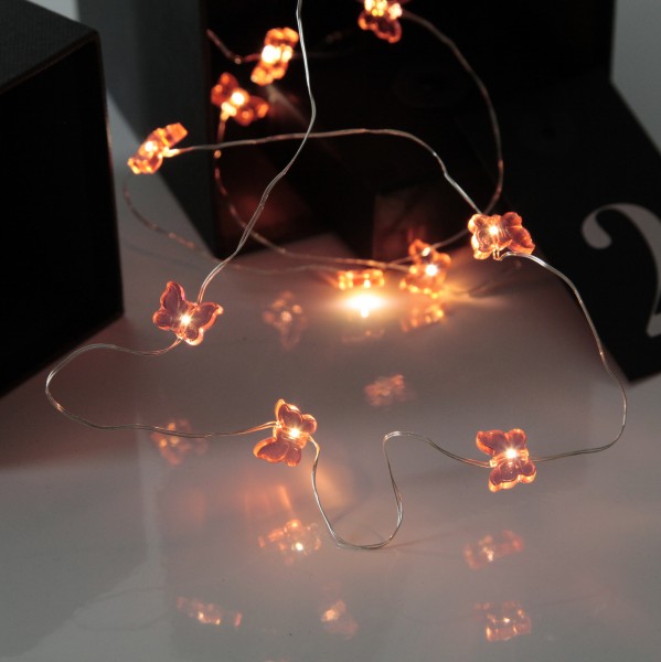 LED-Draht-Lichterkette "String Butterfy", 12teilig
