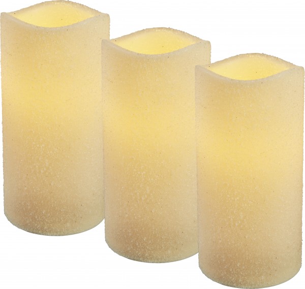 3er Set LED-Kerzen "Shine", Kunststoff, flackernd