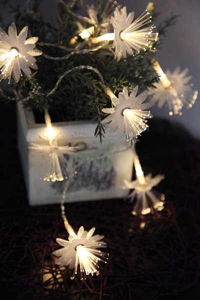 LED-Lichterkette "Fibre Flower", 10teilig