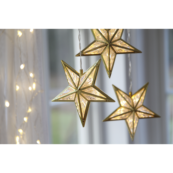 LED-Leuchtsterne "Hanging Star", gold,