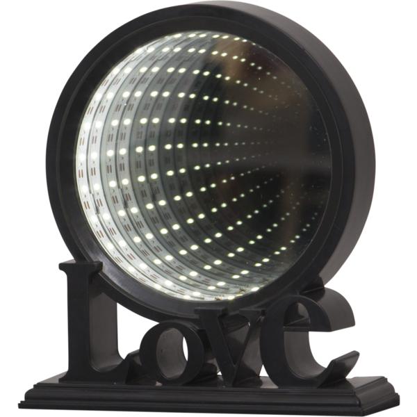 LED-Leuchtkreis "Mirror", Spiegeleffekt, schwarz