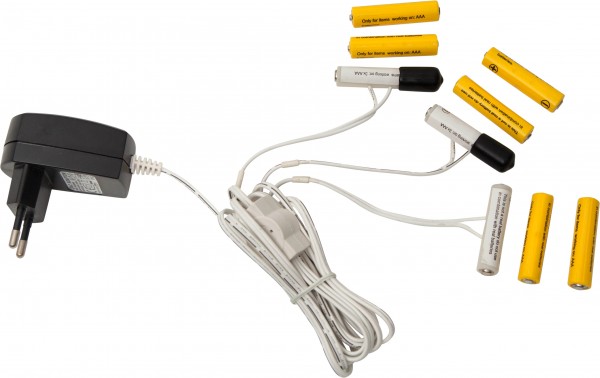 Stromadapter für Batterieartikel, ersetzt 3x 3 AAA